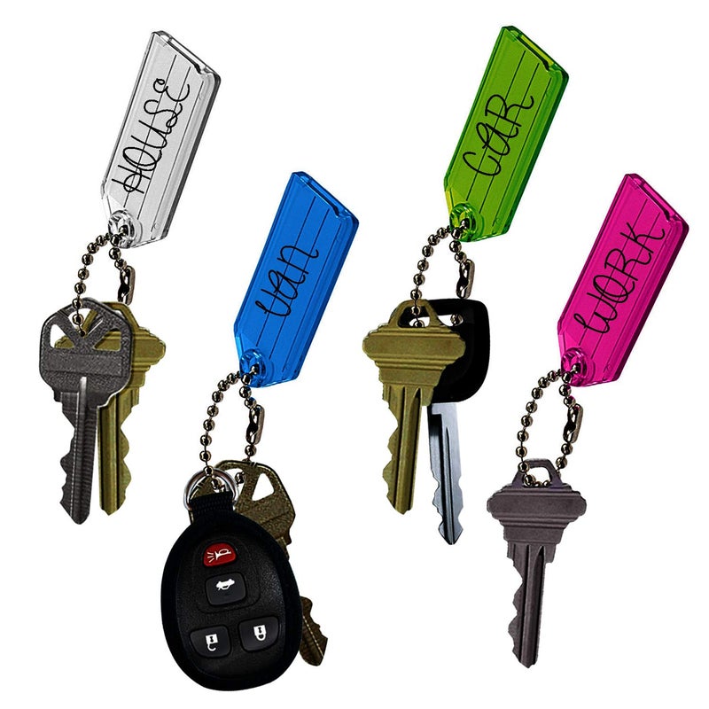 Lucky Line Key Tag with Ball Chain, Pack of 50, Assorted Colors (10175), 2-1/4" x 15/16" - Image 2